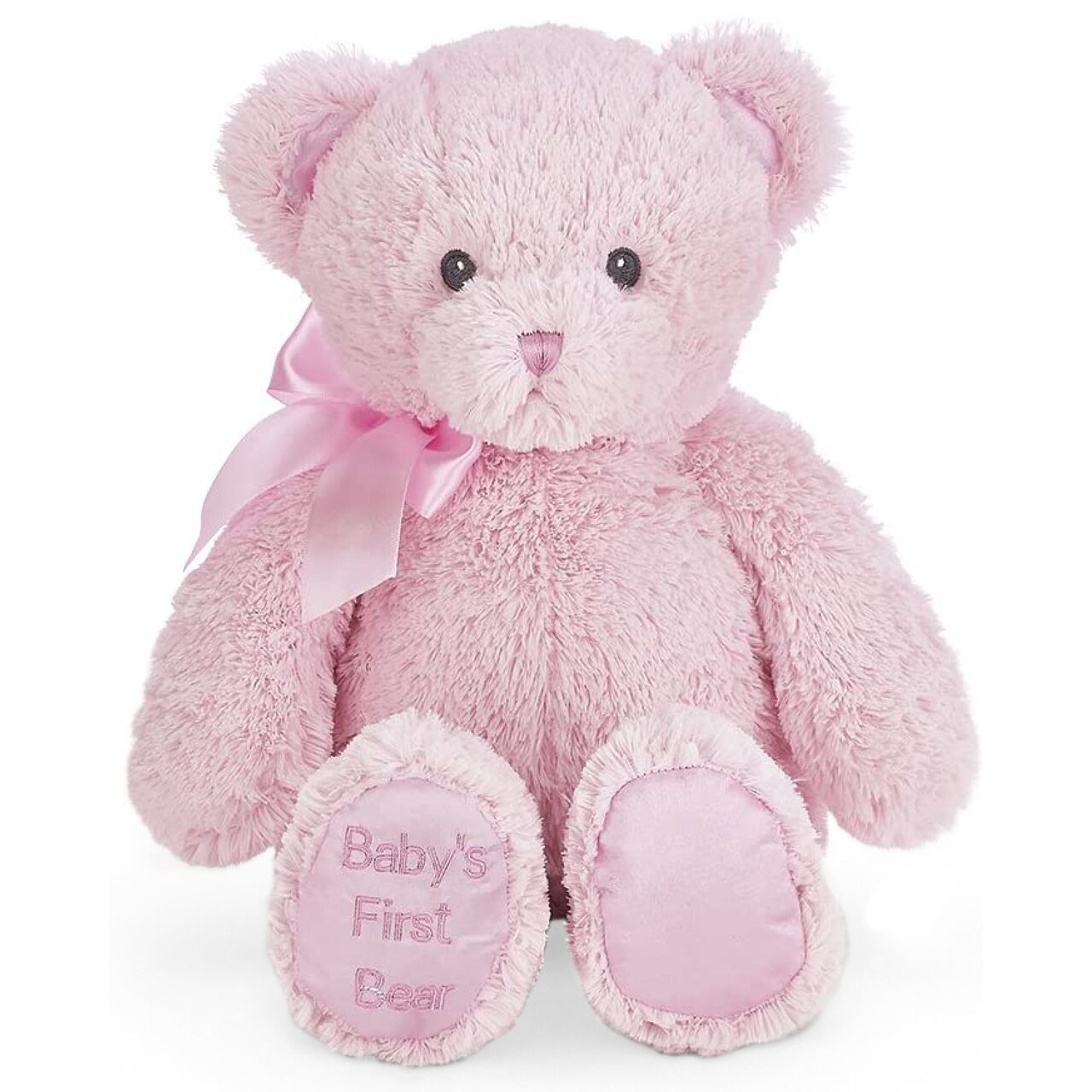 Bearington Pink Teddy Bear - 12" Fluffy and Cuddly First Teddy Bear for Baby with Premium Plush and Soft Fur - Adorable Stuffed Animals for Baby Girls Gift for Babies, Toddlers and Kids